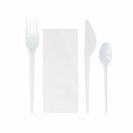 SET CUBIERTOS 3 PIEZAS+SERVILLETA 500 UDS*-