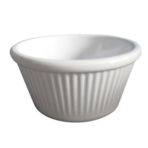 RAMEKIN ESTRIADO MELAMINA BLANCO 7,8 x 3,4 cm**