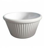 RAMEKIN ESTRIADO MELAMINA BLANCO 7,8 x 3,4 cm**