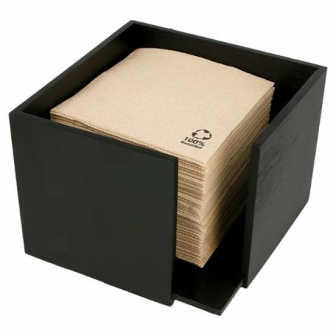 DISPENSADOR DE SERVILLETAS BAMBU NEGRO 20X20 *