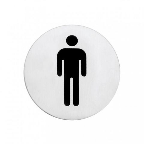 SEÑAL DE BAÑO HOMBRE ACERO 7,5 CM *-