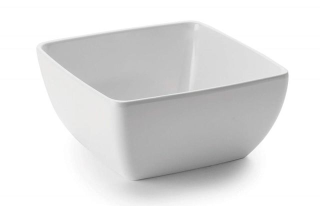 BOWL DE MELAMINA CUADRADO BLANCO 19 x 19 x 9 cm *-