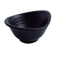 BOWL DE MELAMINA OVAL NEGRO MATE 12 cm **-