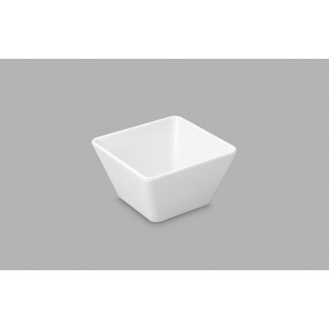 BOWL DE MELAMINA CUADRADO BLANCO 9 x 9 x 5,5 cm *-