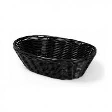 CESTA PANERA OVAL NEGRO 24X16X8 cm*