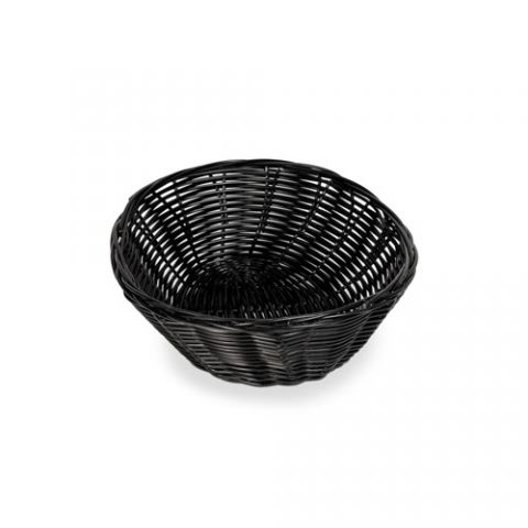 CESTA PANERA REDONDA RATTAN NEGRO 22x8 cm *-